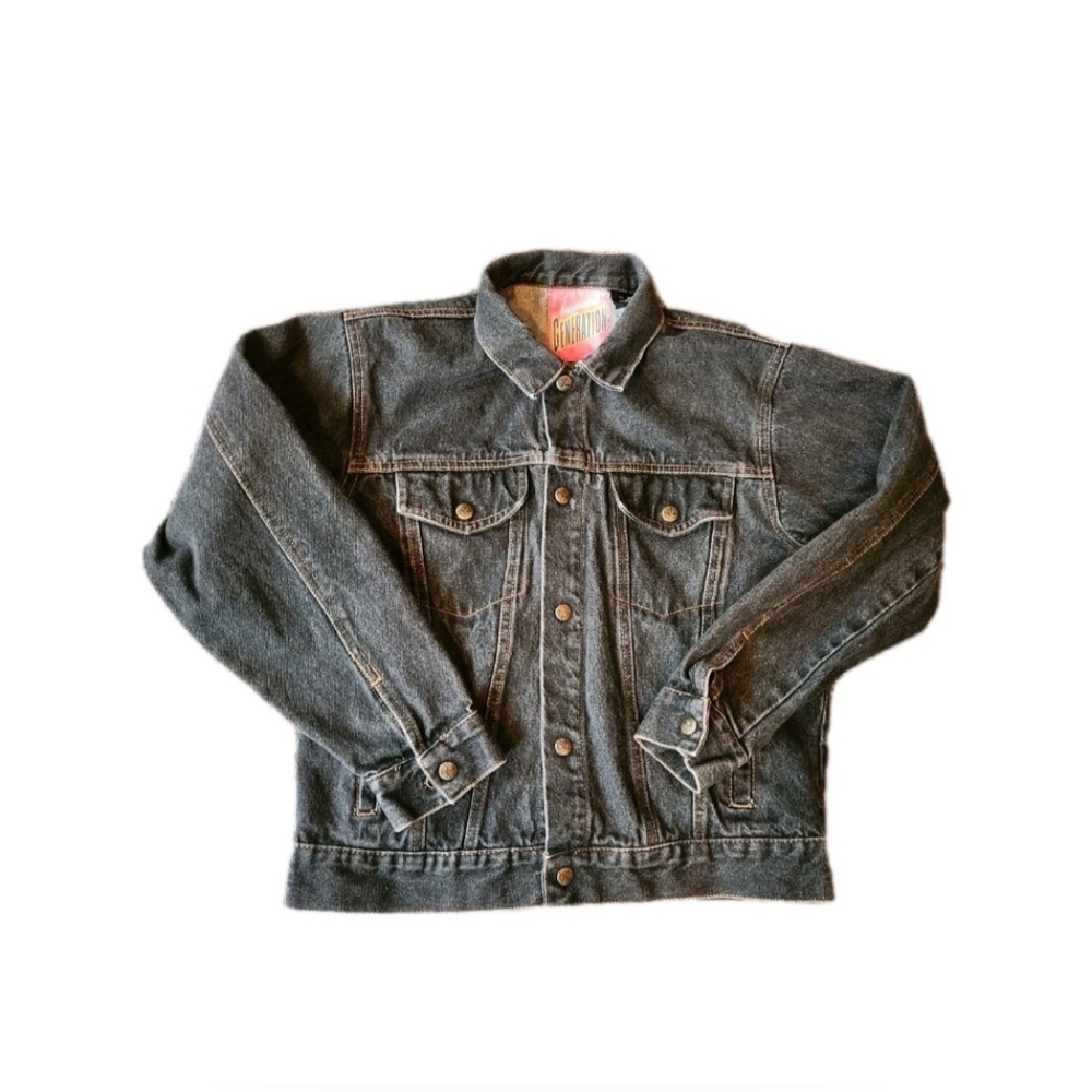 Vintage Women's 80s 90s Cropped Jean Jacket Size Medium Tomorrow Generation